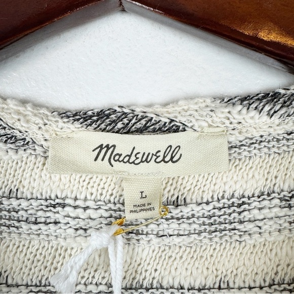 Madewell Crewneck Button Front Sweater Vest Stripe Size L NWT - Picture 8 of 9